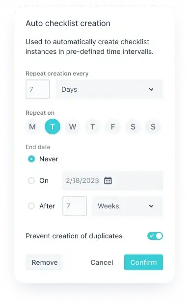 didit recurring checklists ui